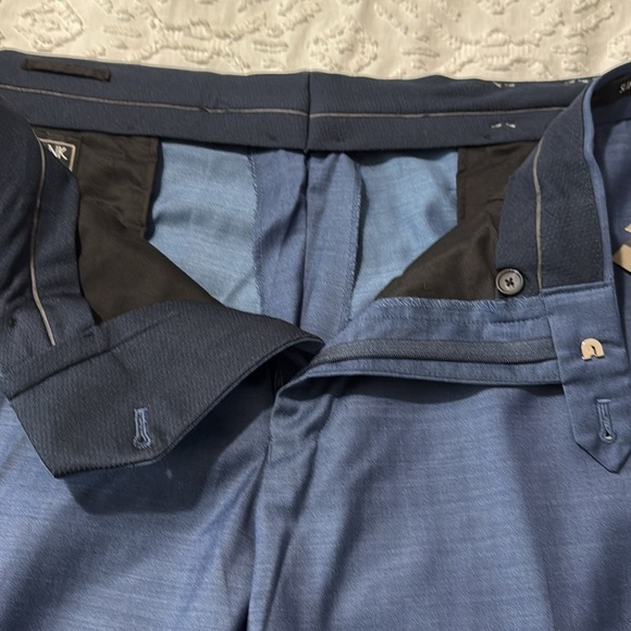 Jos. A. Bank Traveler Performance Wool Slim Blue Unhemmed Pants Men’s Size 42 - Picture 7 of 12